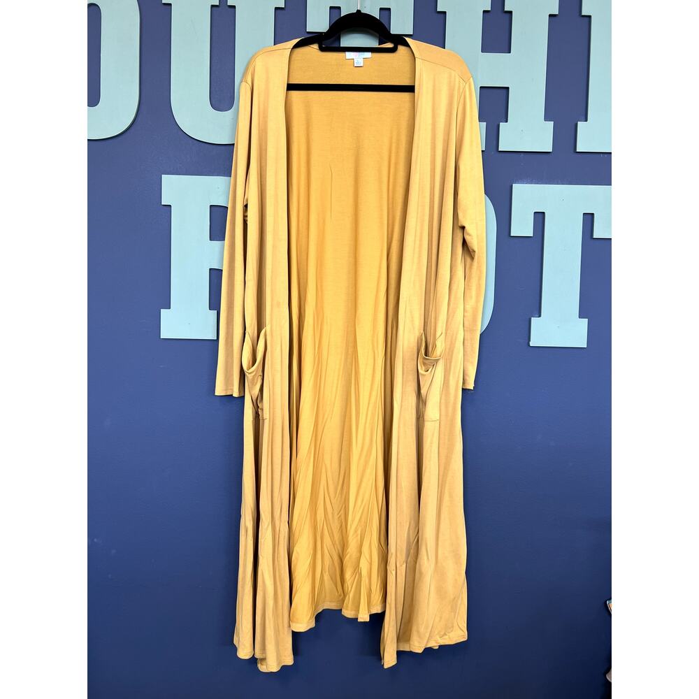 Lularoe Mustard Yellow Full Length Cardigan Size Large - Picture 2 of 4